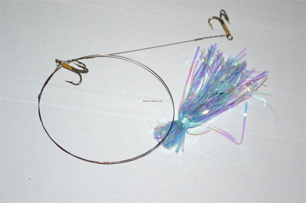 Picture of Blue Water Candy Featherweight King Rig Dbl #4Treble #5Wire LT Blue