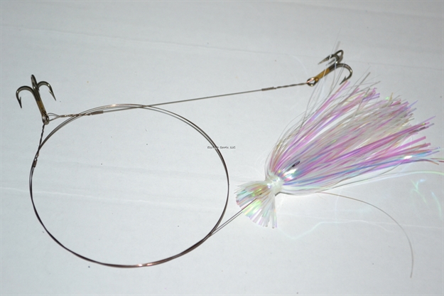 Picture of Blue Water Candy Featherweight King Rig Dbl #4Treble #5Wire Pearl