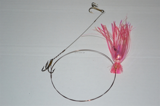 Picture of Blue Water Candy Featherweight King Rig Dbl #4Treble #5Wire Pink