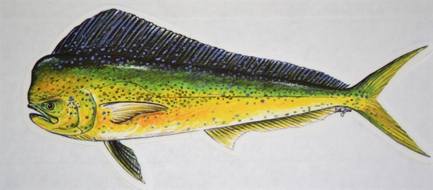 Picture of Blue Water Candy Fish Decal Mahi