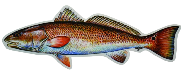 Picture of Blue Water Candy Fish Decal Red Fish