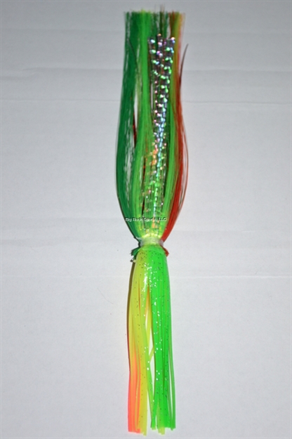Picture of Blue Water Candy Gaffer Skirt, 1/2 Oz, Bleeding Dolphin ON Green/Chartreuse Squid