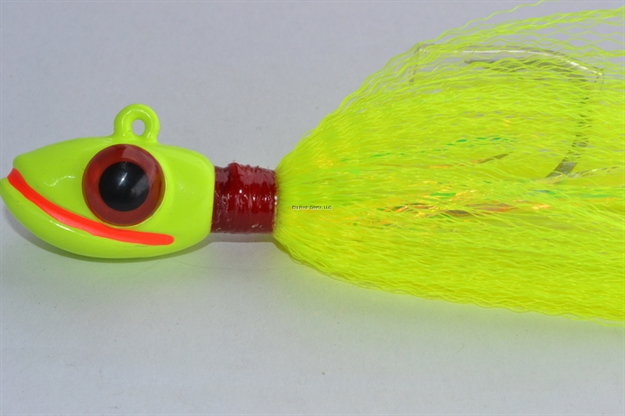 Picture of Blue Water Candy Grinning Gus Fishing Jig, 2 Oz, Chartreuse Skirt/Chartreuse Head