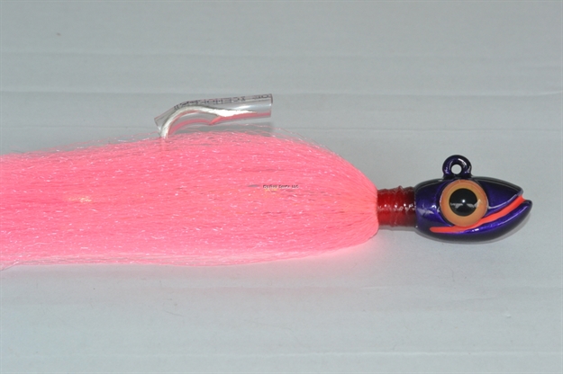 Picture of Blue Water Candy Grinning Gus Fishing Jig, 3 Oz, Pink Skirt/Purple Head