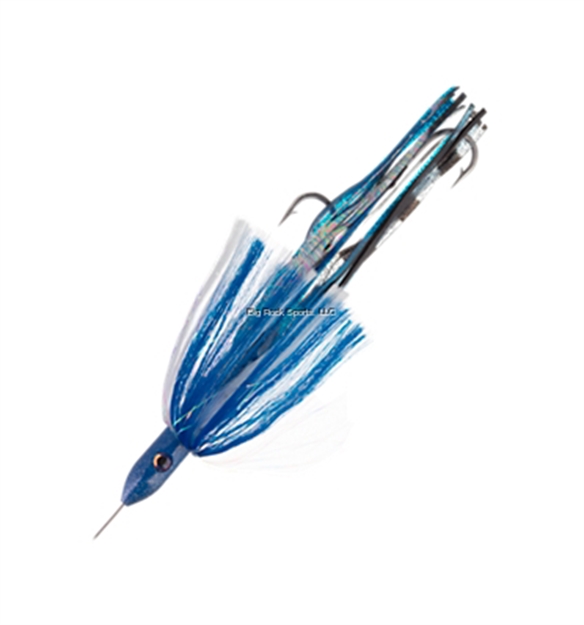 Picture of Blue Water Candy Hoo-Da-Bomb Blue/White, 8Oz. Jag Over 8Oz. Squid Skirt W/Tandem 9/0 Hook Set, 480# Cable