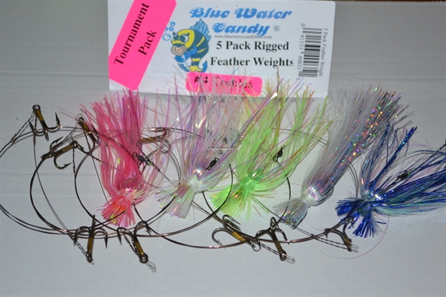 Picture of Blue Water Candy King Rig Tourn 5Pk Skirted W/Featherwrights Dbl #4Treble Assorted