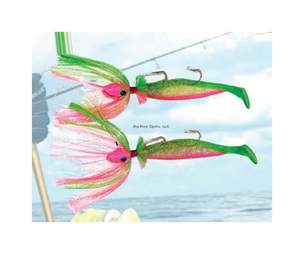 Picture of Blue Water Candy Loaded 12X8 Tandem Parachute Rig Electric Chicken, 9" Shad