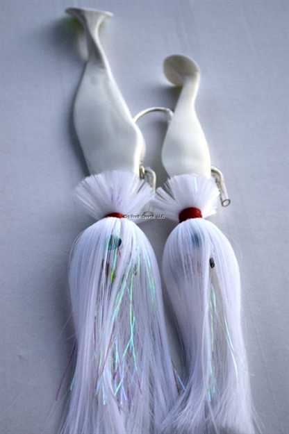 Picture of Blue Water Candy Loaded 3X1 Tandem Parachute Rig White, 6" & 4" Shad