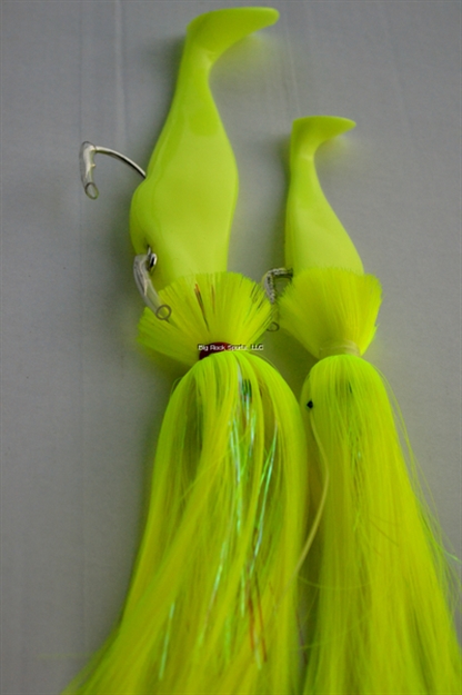 Picture of Blue Water Candy Loaded 3X2 Tandem Cobia Rig Chartreuse, 6" & 5" Shad