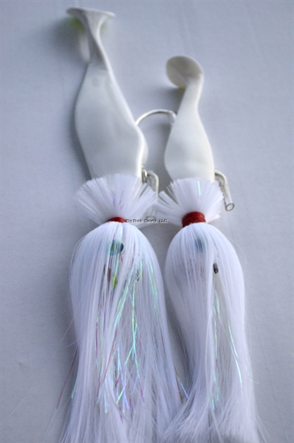 Picture of Blue Water Candy Loaded 3X2 Tandem Cobia Rig White, 6" & 5" Shad
