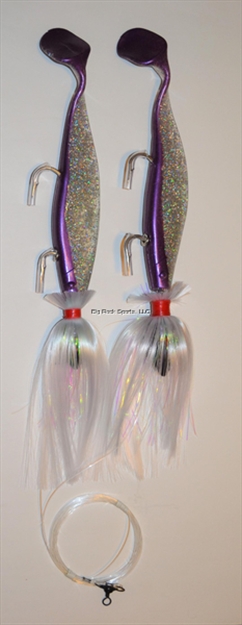 Picture of Blue Water Candy Loaded Tandem 8X4 Parachute Rig White ON Purple W/9" Opening Night Shad
