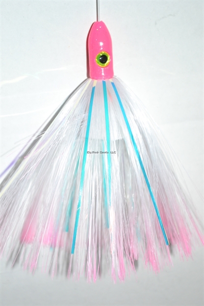 Picture of Blue Water Candy Mini Jag, 6", 5/8 Oz, White With Pink Tips Skirt/Pink Head