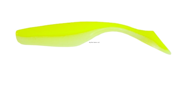 Picture of Blue Water Candy Paddle Tail, 4", Chartreuse With Glow Belly, 8/Pack