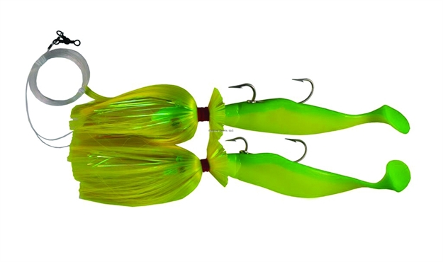 Picture of Blue Water Candy Parachute Rig, 9", 8 Oz/4 Oz, Chartreuse ON John Deere Shad