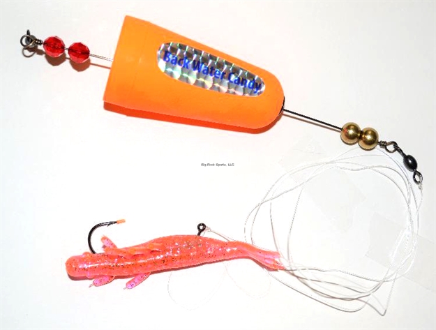 Picture of Blue Water Candy Poppin' Cork Rigged W/4" Shrimp Pink Glitter