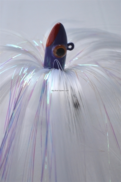 Picture of Blue Water Candy Spire Parachute Lure, 3 Oz, White Skirt/Purple Head