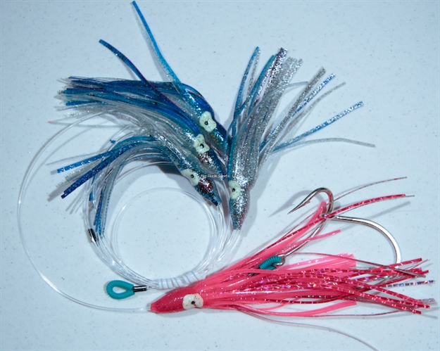 Picture of Blue Water Candy Squid Daisy Chain, 6", Blue With Pink Chaser