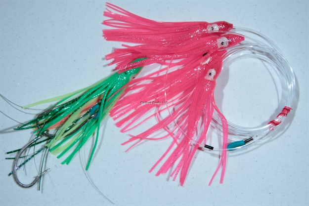 Picture of Blue Water Candy Squid Daisy Chain, 6", Pink With Green Chaser