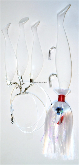 Picture of Blue Water Candy Striper Candy Chain 12Oz. Spire White