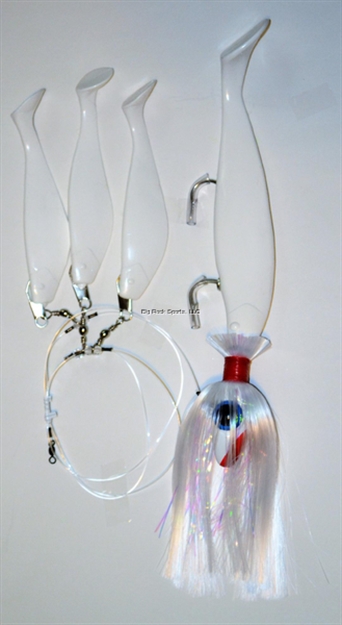 Picture of Blue Water Candy Striper Candy Chain 8Oz. Spire White