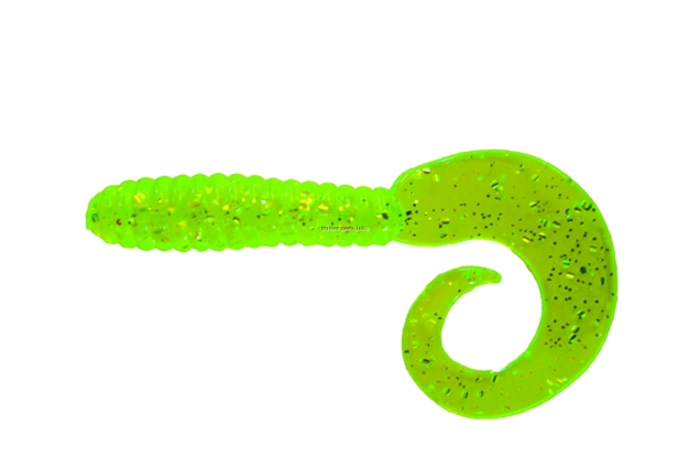 Picture of Blue Water Candy Swirl Tail Lure, 4", Chartreuse Flake, 12/Pack