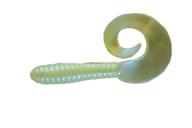 Picture of Blue Water Candy Swirl Tail Lure, 4", Pearl, 12/Pack