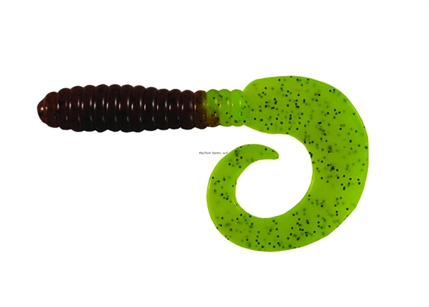 Picture of Blue Water Candy Swirl Tail Lure, 4", Pumpkin With Chartreuse Tail, 12/Pack