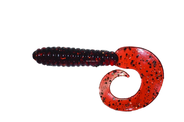 Picture of Blue Water Candy Swirl Tail Lure, 4", Rootbeer, 12/Pack