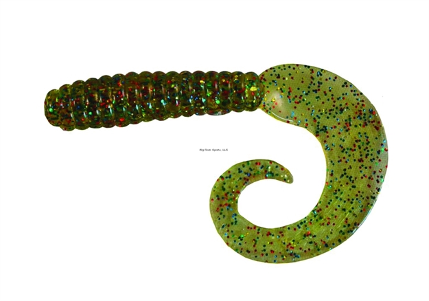 Picture of Blue Water Candy Swirl Tail Lure, 4", Thunder Bolt, 12/Pack