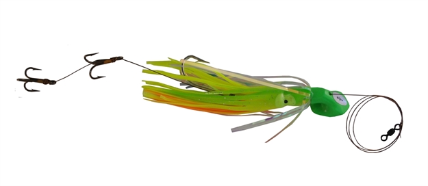 Picture of Blue Water Candy Wedgie Supreme Green/Char Squid & Mylar ON Green Head