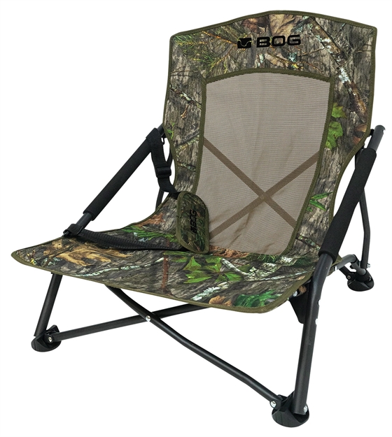 Picture of  Bog-Pod 1134444 Snood  Low-Profile Chair, 4 Legs, Mossy Oak Camo, Steel Frame, Carry Strap