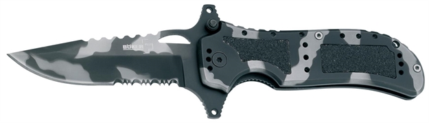 Picture of Boker 01Bo119 Plus Folder 3.8" Steel Drop Point Steel Black/Gray Camo