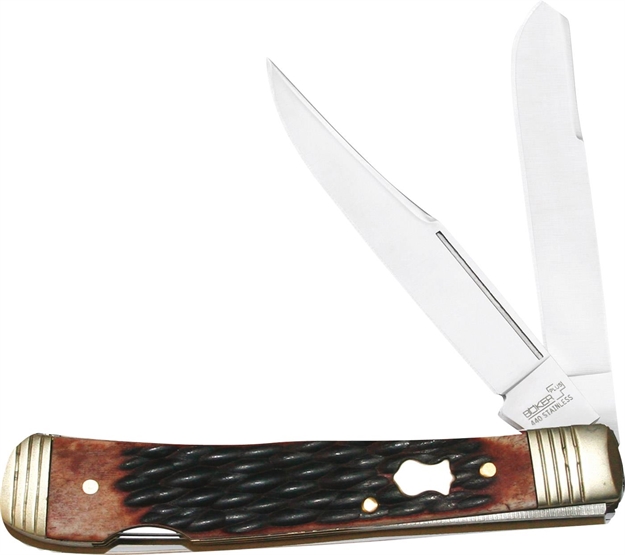 Picture of Boker 01Bo206 Plus Folder 3.375" 440C Stainless Clip Point/Spey Synthetic Bone