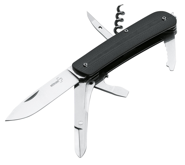 Picture of Boker 01Bo803 Plus Knife Set 2.8" 12C27 Sandvik Hollow Ground G10 Black
