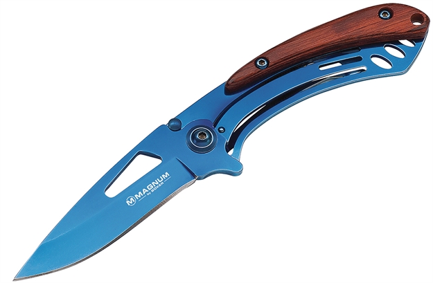 Picture of Boker 01Sc156 Magnum Deep Blue Folder 440 Stainless Blue Drop Point Blade Plain