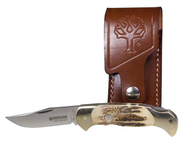 Picture of Boker 2004St Slock Blade Stag Solingen Carbon Clip Point Blade