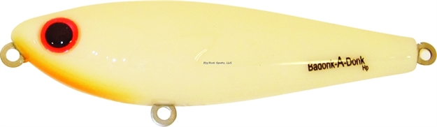 Picture of Bomber Badonk-A-Donk LP Topwater Lure, 3 1/2", 1/2 Oz, Bone/Orange Throat