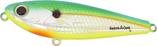 Picture of Bomber Badonk-A-Donk LP Topwater Lure, 3 1/2", 1/2 Oz, Chartreuse/Black/Citrus