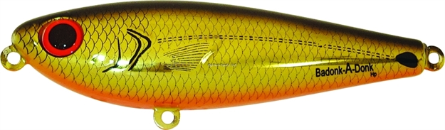 Picture of Bomber Badonk-A-Donk LP Topwater Lure, 4", 3/4 Oz, Gold/Orange