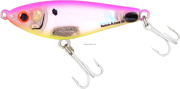 Picture of Bomber Badonk-A-Donk SS Rattling Topwater Lure, 2 1/2", 1/4 Oz, Electric Chicken/Flash, Sinking