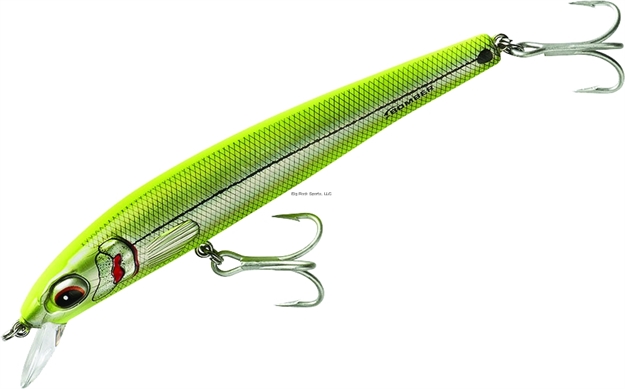 Picture of Bomber Bswg Long Shot Slender Minnow, 6", 1 3/16 Oz, Chartreuse Herring, Floating