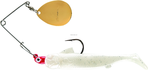 Picture of Bomber Drumbeater Coastal Spinnerbait 1/8Oz Red/Pearl Silver Flake