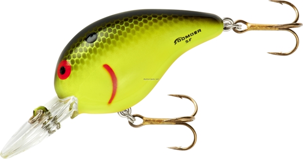 Picture of Bomber Fat A Crankbait,2",3/8Oz,Black Chartreuse, Floating