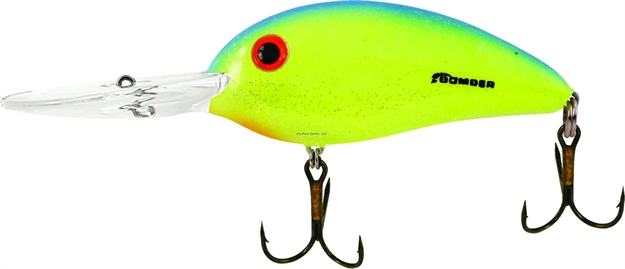 Picture of Bomber Fat Free Shad Crankbait 3/4Oz 3" Chartreuse Blue Sparkle