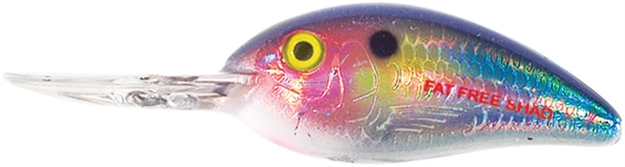 Picture of Bomber Fat Free Shad Fingerling Crankbait, 2 3/8", 3/8 Oz, Dances Threadfin Shad, Floating