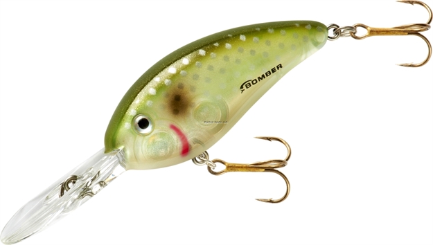 Picture of Bomber Fat Free Shad Fingerling Crankbait, 2 3/8",3/8Oz, Green Ghost, Floating