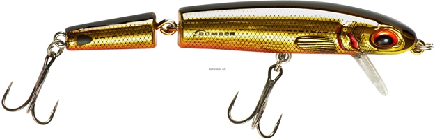 Picture of Bomber Jointed Wake Minnow, 4 1/2 In, 1/2 Oz, Gold Black Orange Belly