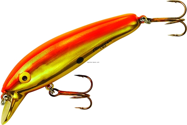 Picture of Bomber Long A, 2 1/2, 1/4 Oz, Gold Chrome Flourescent Orange White