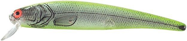 Picture of Bomber Long A Minnow Jerkbait, 3 1/2", 3/8 Oz, Flash/Chartreuse Back & Belly