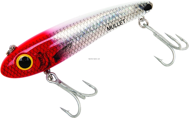 Picture of Bomber Mullet Twitch/Walking Lure, 3 1/2", 5/8 Oz, Redhead Flash, Slow Sinking